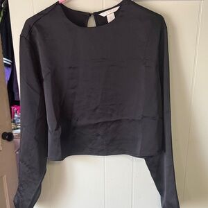 H&M Black Satin Blouse